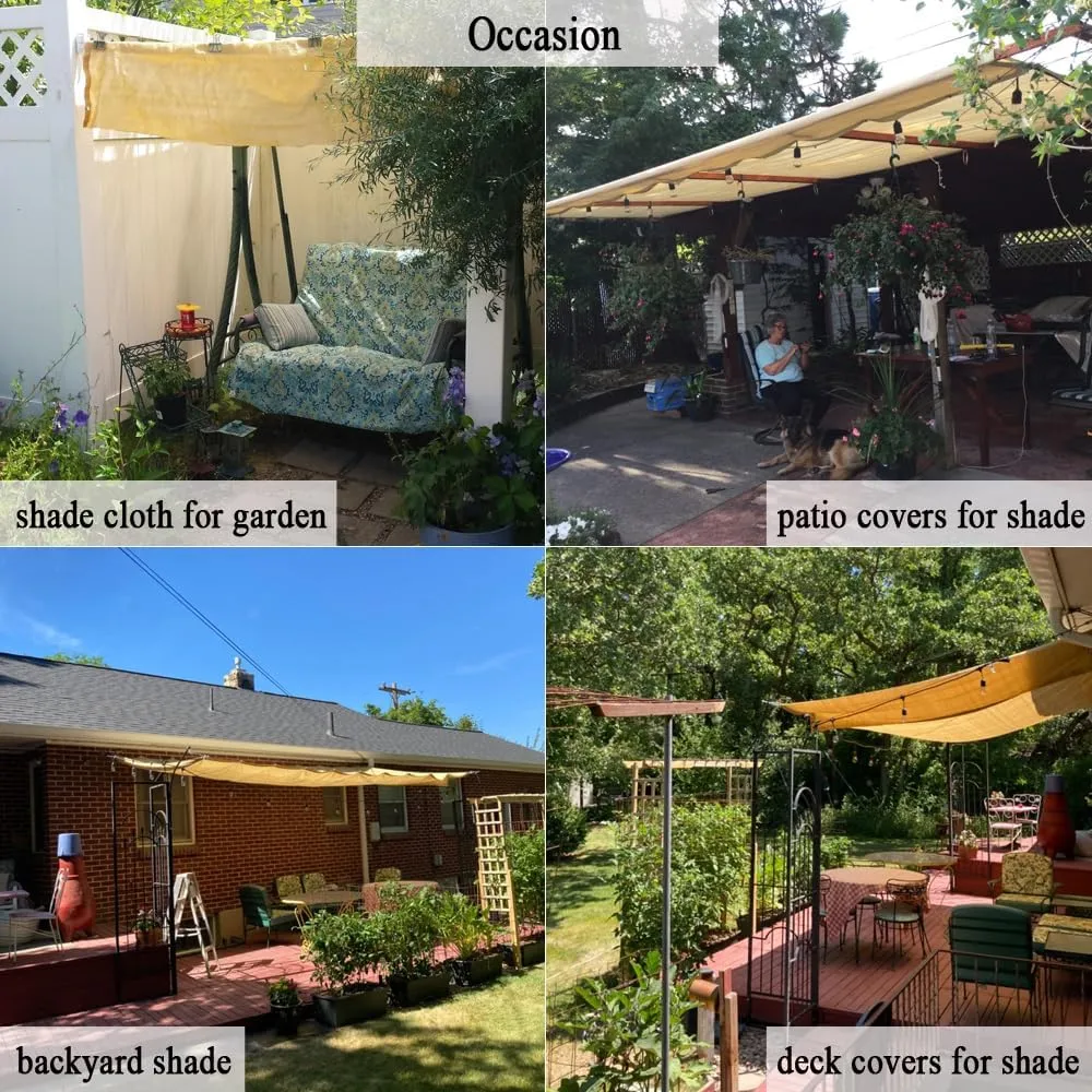 90% Sun Shade Cloth, 12x24ft Pergola Shade Cover with Reinforced Grommets, Shade Fabric Privacy Screen Cover Canopy with UV Protection for Pergola, Patio, Garden, Porch, Deck, Backyard