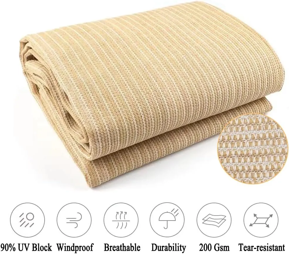 90% Sun Shade Cloth, 12x24ft Pergola Shade Cover with Reinforced Grommets, Shade Fabric Privacy Screen Cover Canopy with UV Protection for Pergola, Patio, Garden, Porch, Deck, Backyard