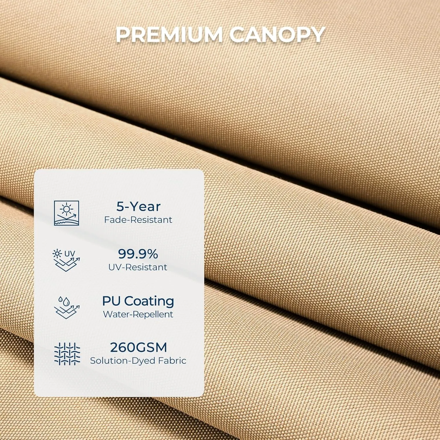 9ft Aluminum Patio Umbrella - 3 Tiers Vented Outdoor Commercial Market Table Umbrella, Heavy Duty Wind Proof Deck Pool Umbrellas UPF50  UV Protection 5-Year Fade Resistant (Beige)