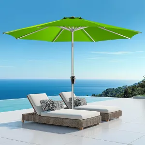 9ft Outdoor Patio Umbrella - Market Table Aluminum Umbrella, 5-Year Fade Resistant - UPF50  UV Protection with Push Button Tilt, Crank for Pool Deck and Garden (Lime Green)
