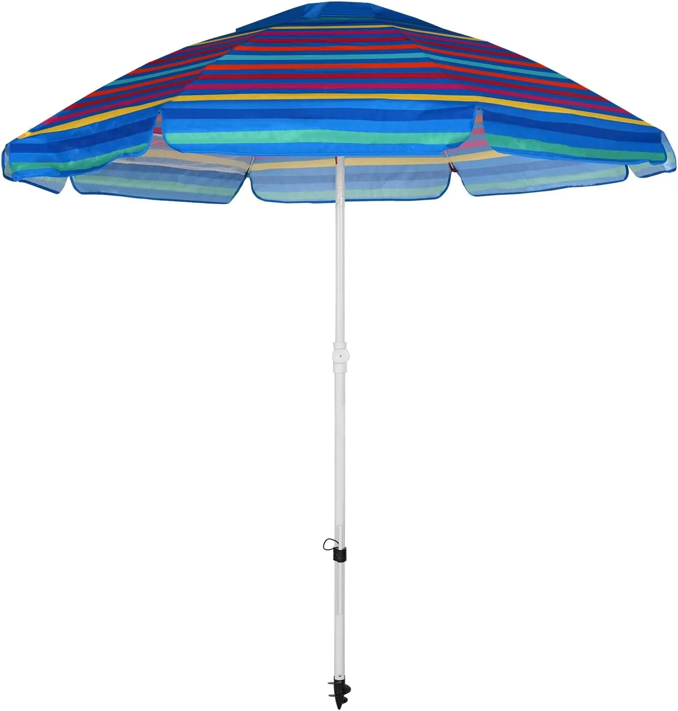 Abba Patio 7ft Beach Umbrella with Adjustable Tilt, UPF 30  Protection, Carry Bag, Heavy Duty Outdoor Sun Shade for Pool, Garden, Patio and Beach, Colored Stripe