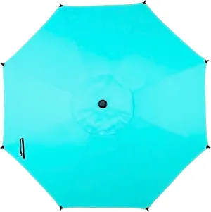 Abba Patio 9FT Lyon Outdoor Patio Umbrella Cover Replacement, 9 Sturdy Ribs UV Protection Waterproof for Garden Deck Backyard Pool,Only Umbrella Replacement Canopy,Light Blue