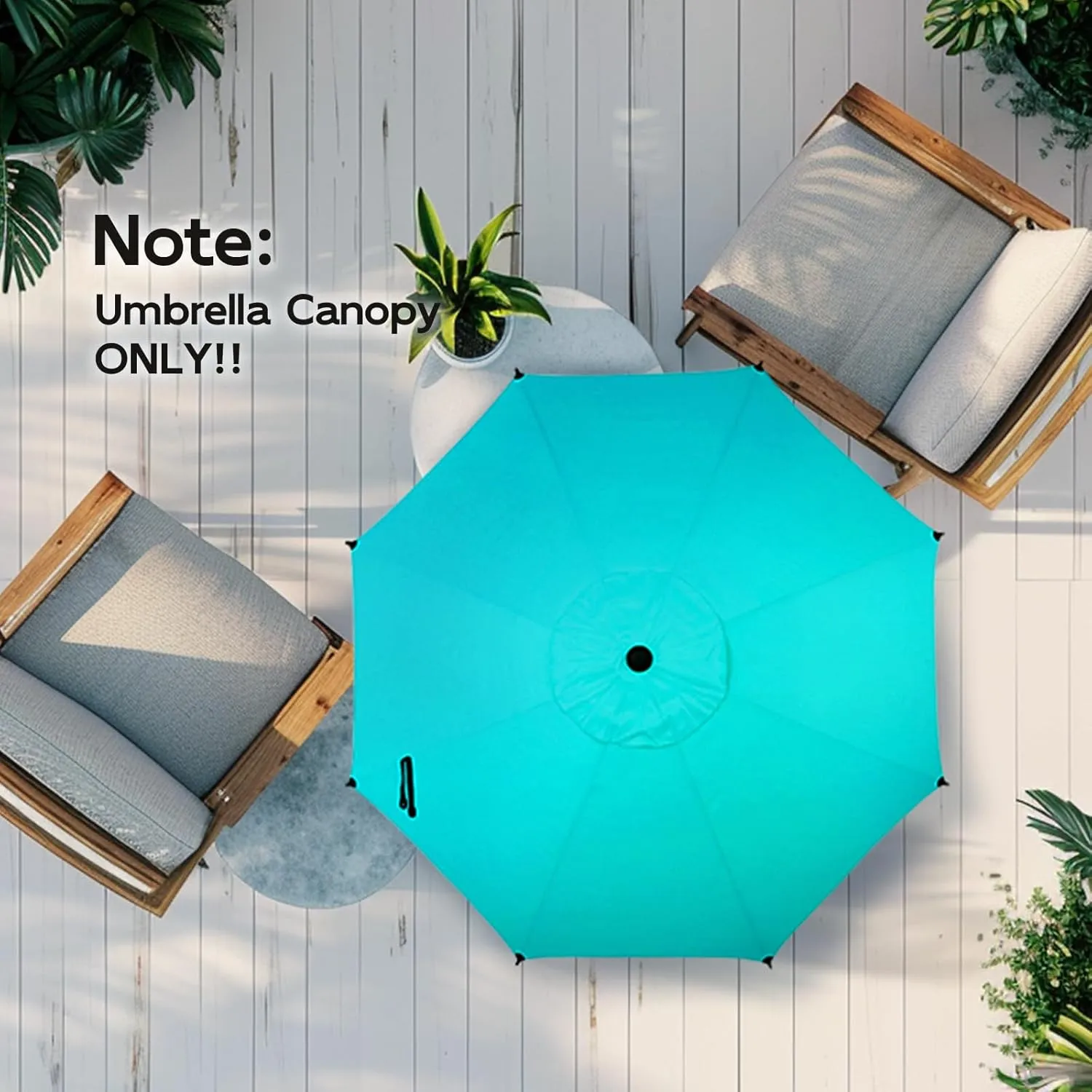 Abba Patio 9FT Lyon Outdoor Patio Umbrella Cover Replacement, 9 Sturdy Ribs UV Protection Waterproof for Garden Deck Backyard Pool,Only Umbrella Replacement Canopy,Light Blue