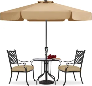 ABCCANOPY 7.5ft Patio Umbrella, Outdoor Table Umbrella with Push Button Tilt and Crank, Market Umbrella for Patio Pool, Garden, Deck (Tan)