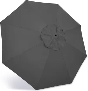 ABCCANOPY 9ft Outdoor Umbrella Replacement Top Suit 8 Ribs (Dark Gray)