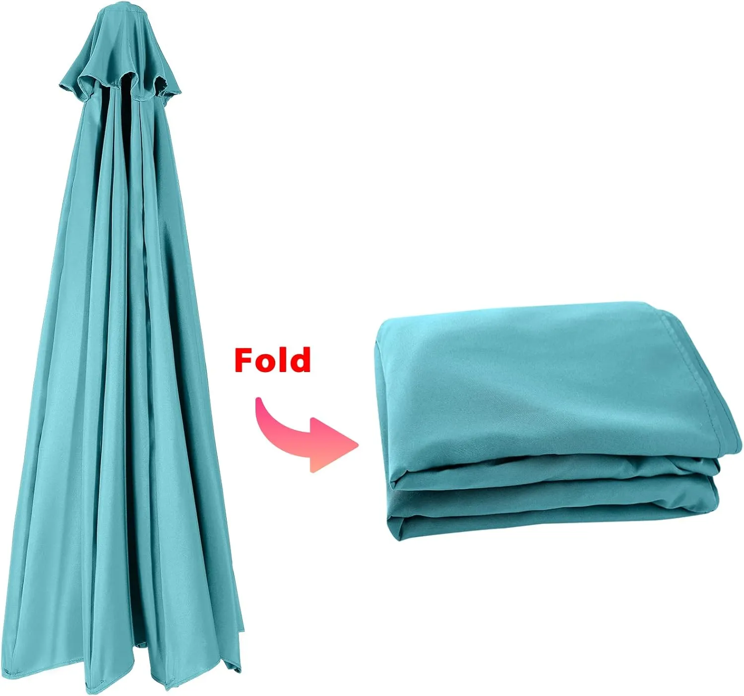 ABCCANOPY 9ft Outdoor Umbrella Replacement Top Suit 8 Ribs (Turquoise)