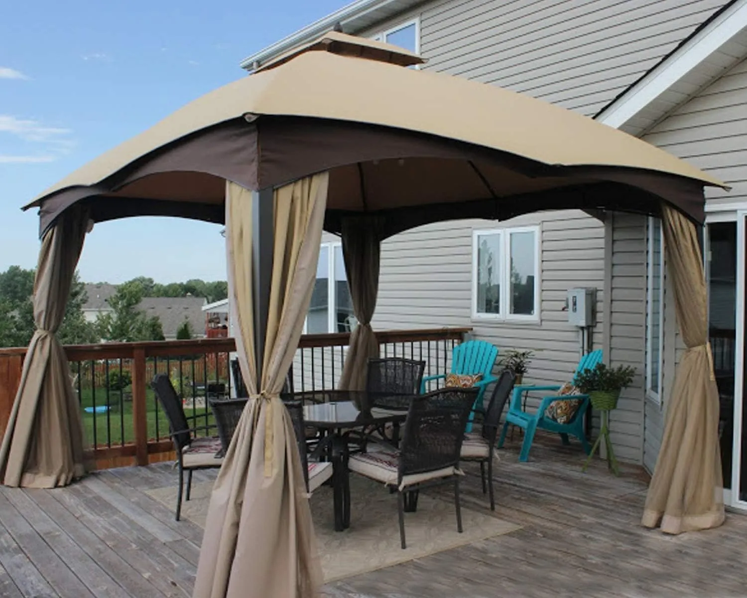 ABCCANOPY Gazebo Replacement Canopy Top for Lowe's Allen Roth #GF-12S004B-1, New Beige