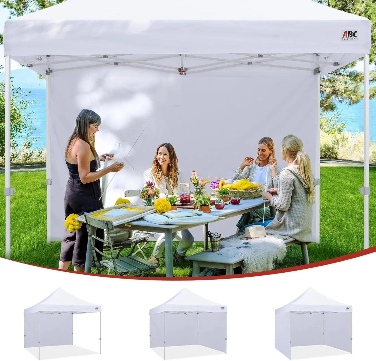 ABCCANOPY Instant Canopy SunWall 10x15 FT, 1 Pack Sidewall Only, No Frame or Top, Red