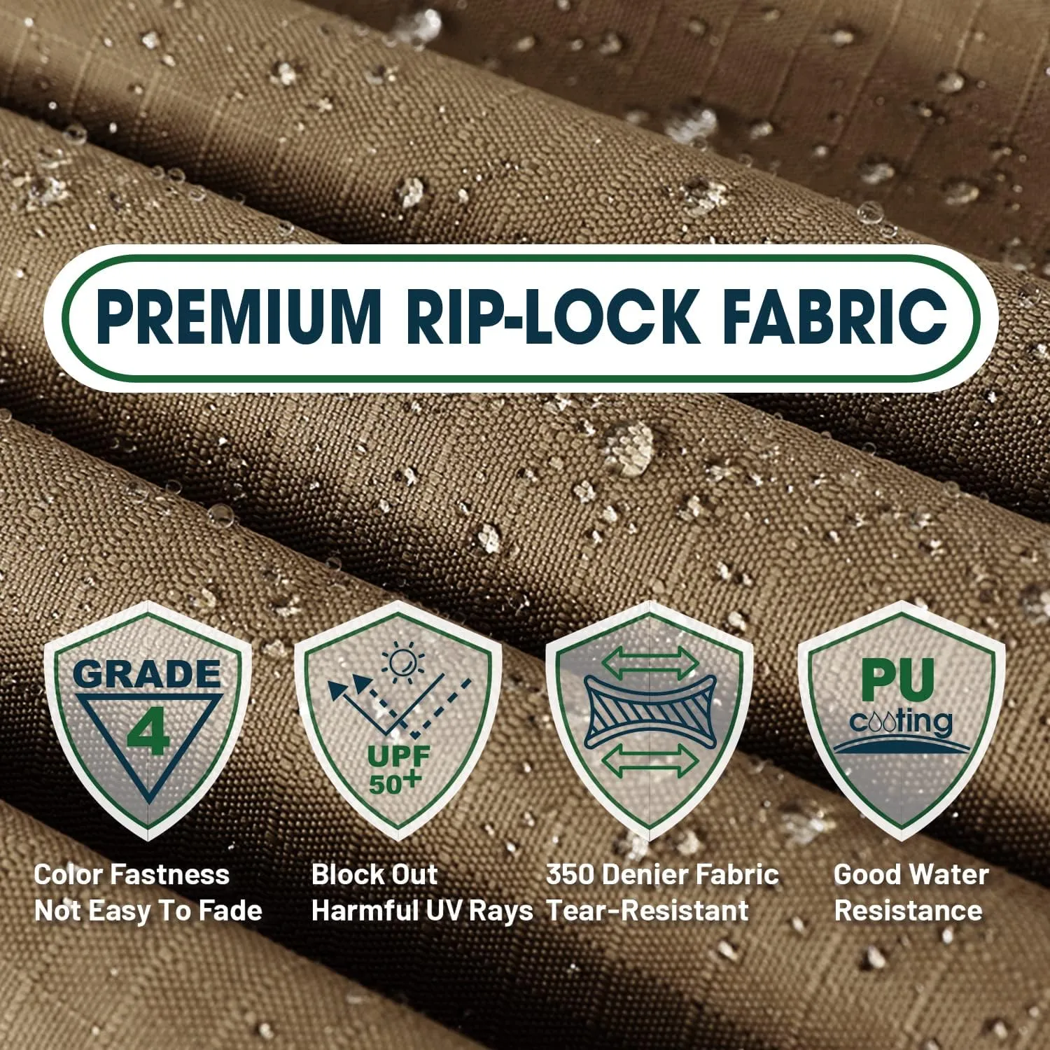 ABCCANOPY Riplock Gazebo Replacement Canopy Top for Lowe's Allen Roth #GF-12S004B-1, Khaki