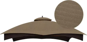 ABCCANOPY Riplock Gazebo Replacement Canopy Top for Lowe's Allen Roth #GF-12S004B-1, Khaki