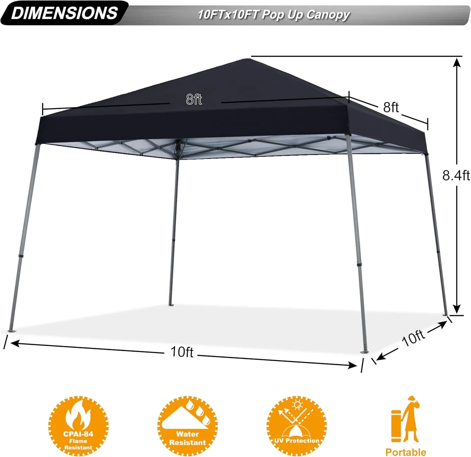 ABCCANOPY Stable Pop up Outdoor Canopy Tent, Black