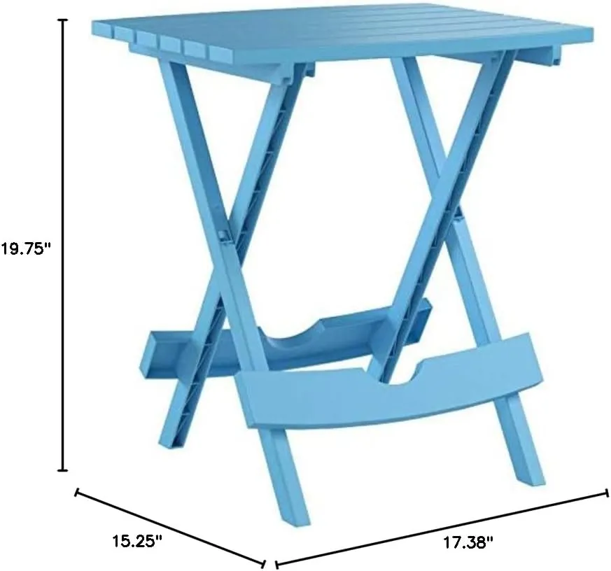 Adams Manufacturing 8500-21-3700 Plastic Quik-Fold® Side Table, Pool Blue