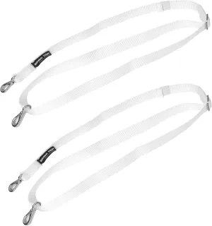 Adjustable Bimini Top Straps from 24" - 60",Marine Awning Webbing Straps with Stainless Stee Heavy Duty Snap Hooks,Bimini Top Hardware,White Marine Nylon Top Straps 2PCS
