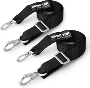 Adjustable Bimini Top Straps,Marine Awning Webbing Straps with Stainless Stee Heavy Duty Snap Hooks,Bimini Top Hardware,Marine Nylon Top Strap (Small Hook Strap) 2PCS