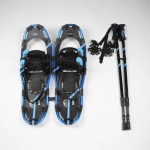 Adult Snowshoes (Blue 8 x 26 in) & Trekking Pole In a Bag Set