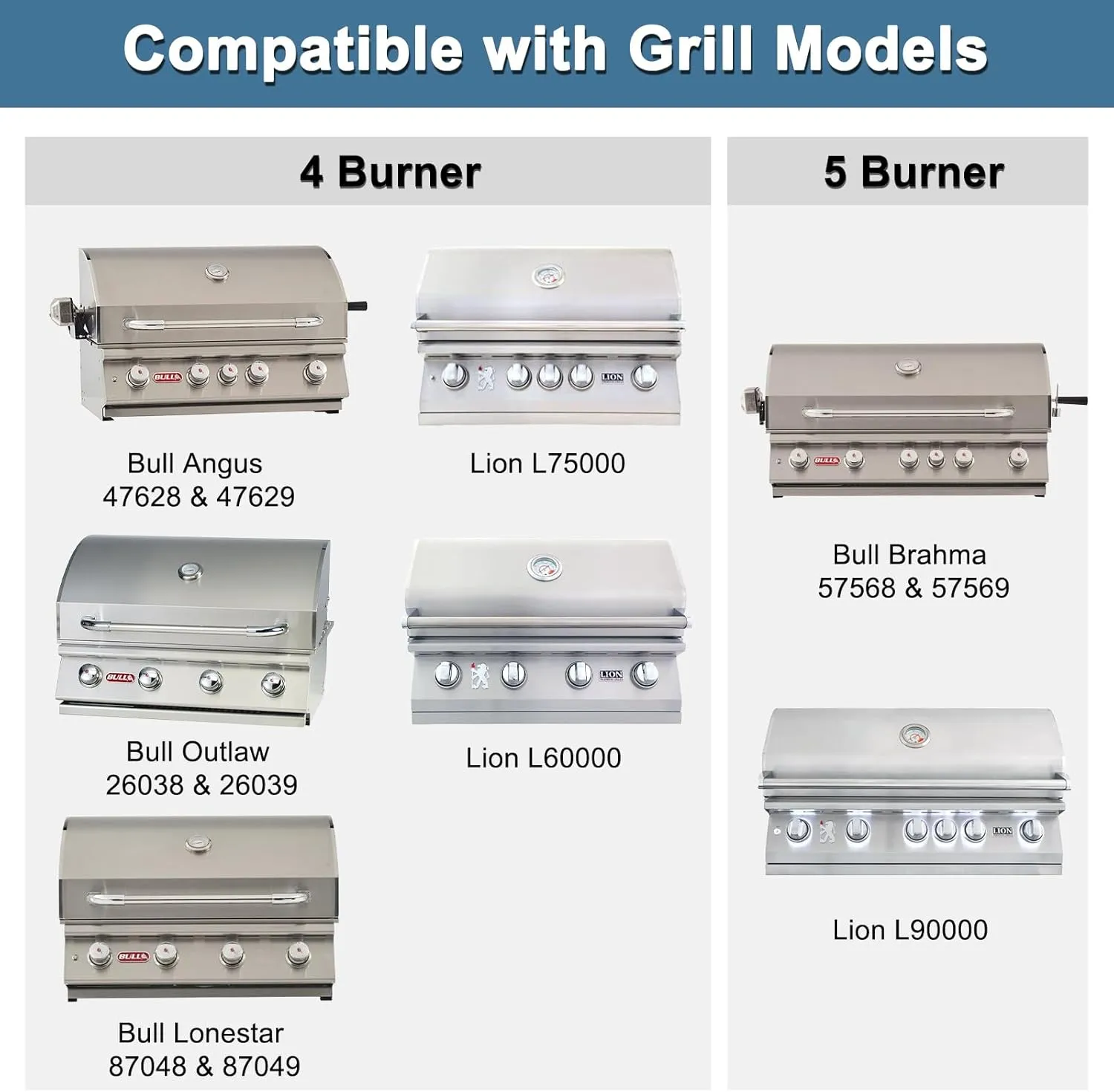 Adviace Grill Parts for Lion L90000 90000, Grill Replacement Parts for Bull 57568 57569 BBQ Grill, 16517 Cooking Grate for Bull Brahma Grills & Lion Grills
