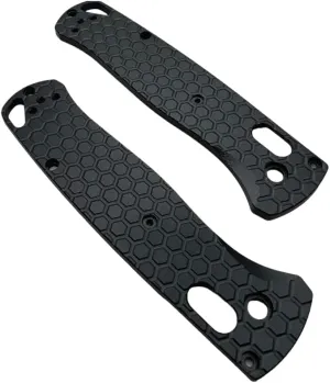 AE-1102 Honeycomb Scales For Benchmade Bugout Folding Knife 535 Precision Machined 6061 Aluminum Anodized Finish (Gunmetal)