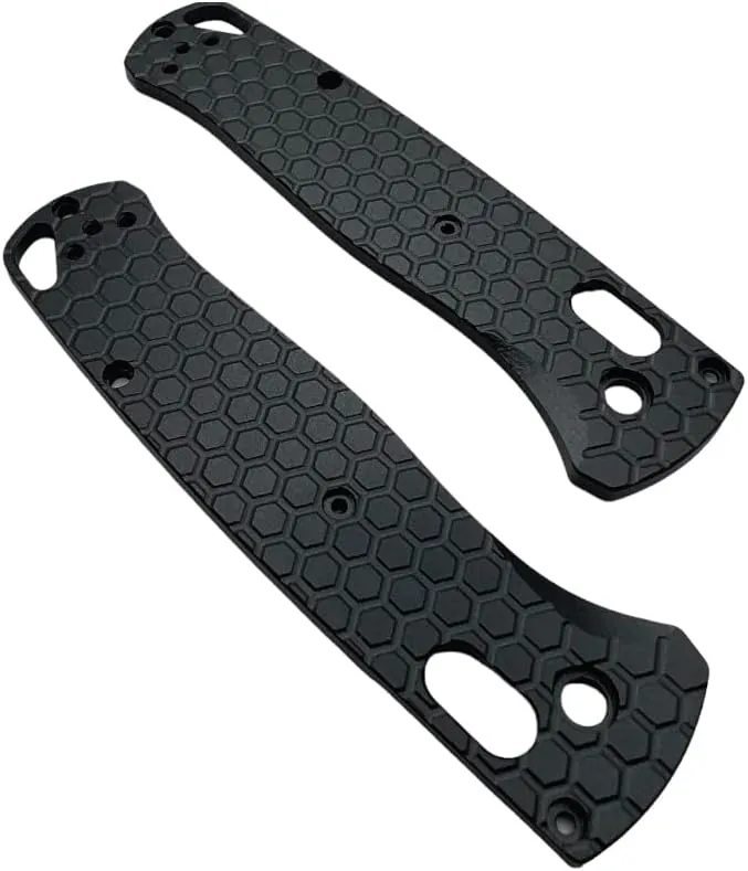 AE-1102 Honeycomb Scales For Benchmade Bugout Folding Knife 535 Precision Machined 6061 Aluminum Anodized Finish (Gunmetal)