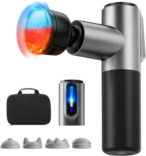 AERLANG Massage Gun Deep Tissue Massager with Heat and Cold Percussion Massage Gun Electric Mini Hand held Massager 5 Speed & 5 Massage Heads Messager Gun Birthday Mothers Day Gifts for Mom Women