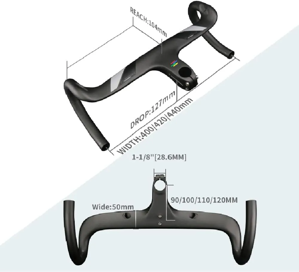 alfa pasca 28.6 road bike handle with integrated stem 440mm road bike handlebars carbon fiber team 110mm integrated handlebar bike