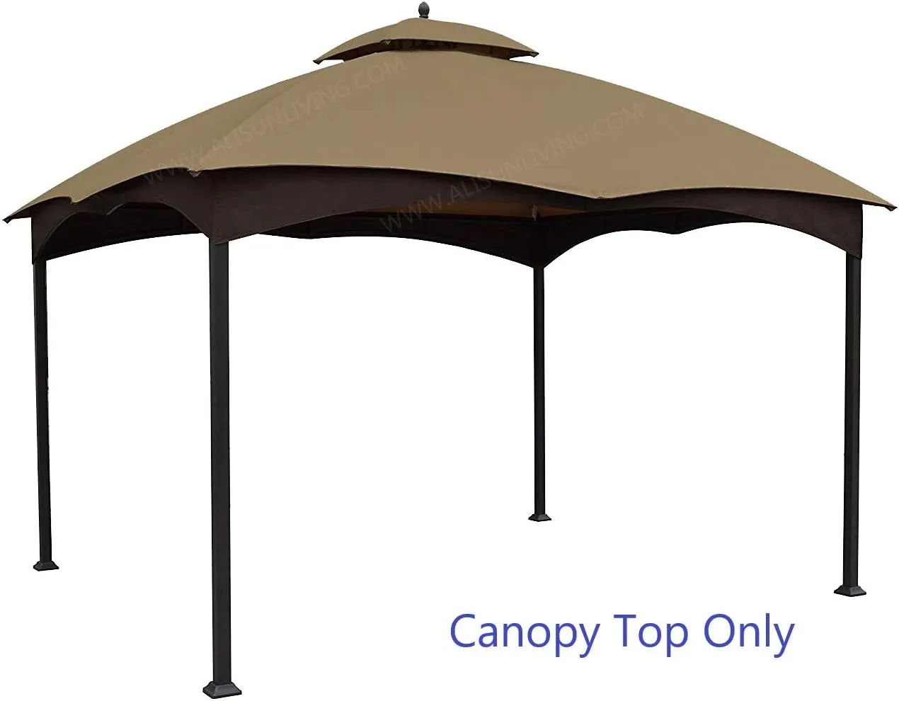 ALISUN Replacement Canopy Top for Lowe's 10' x 12' Gazebo #TPGAZ17-002C (Golden Brown Canopy Top Only)