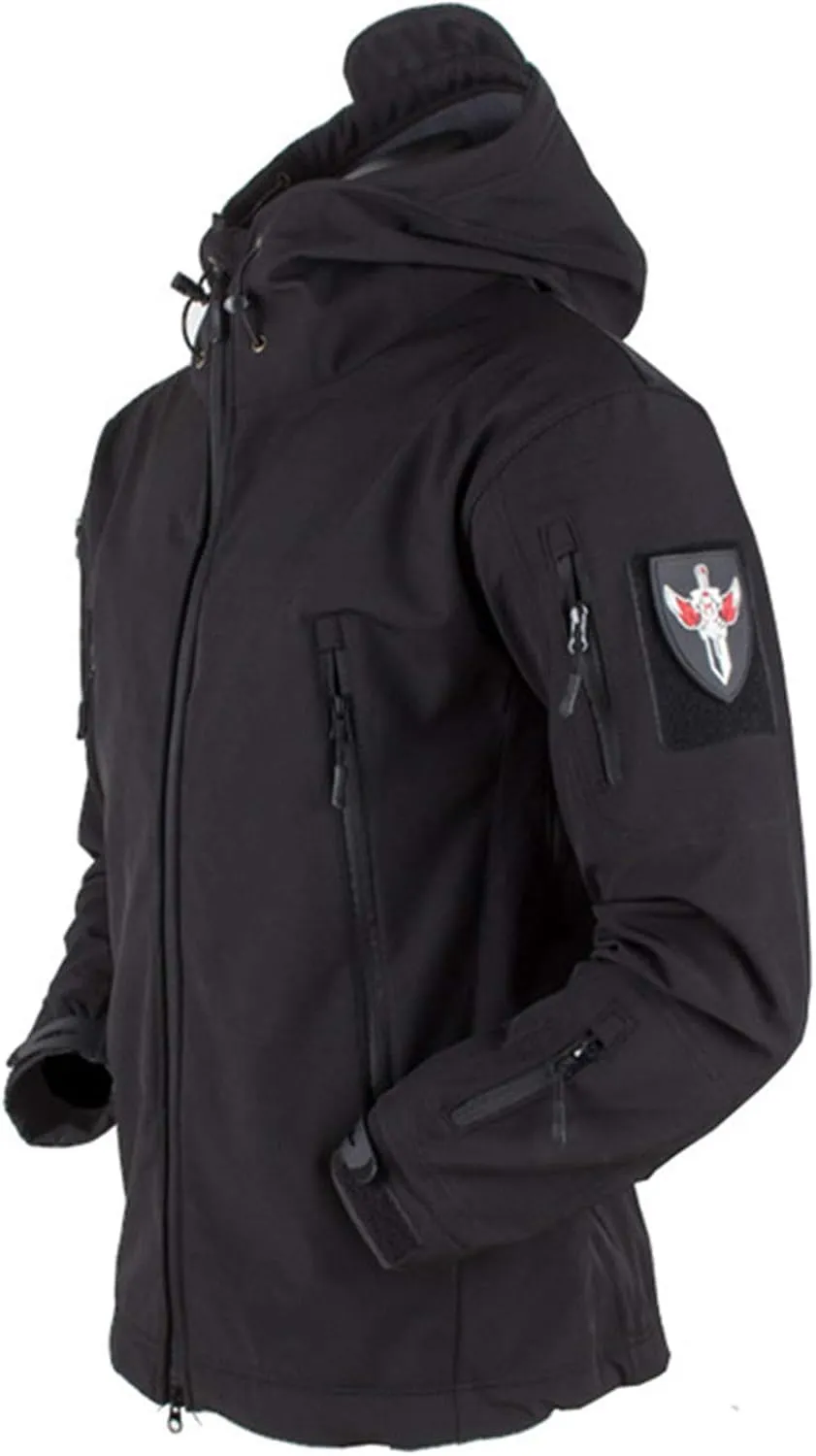 All-Weather Military-Grade Tactical Jacket,Men's Hooded Tactical Jacket Water Resistant Soft Shell Snow Ski Coats