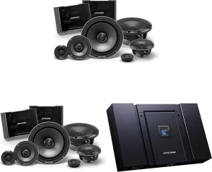 Alpine HDA-F60 Status Hi-Res 4-Ch Amp & (2) HDZ-653S 6.5" 3-Way Slim Audio Upgrade Bundle