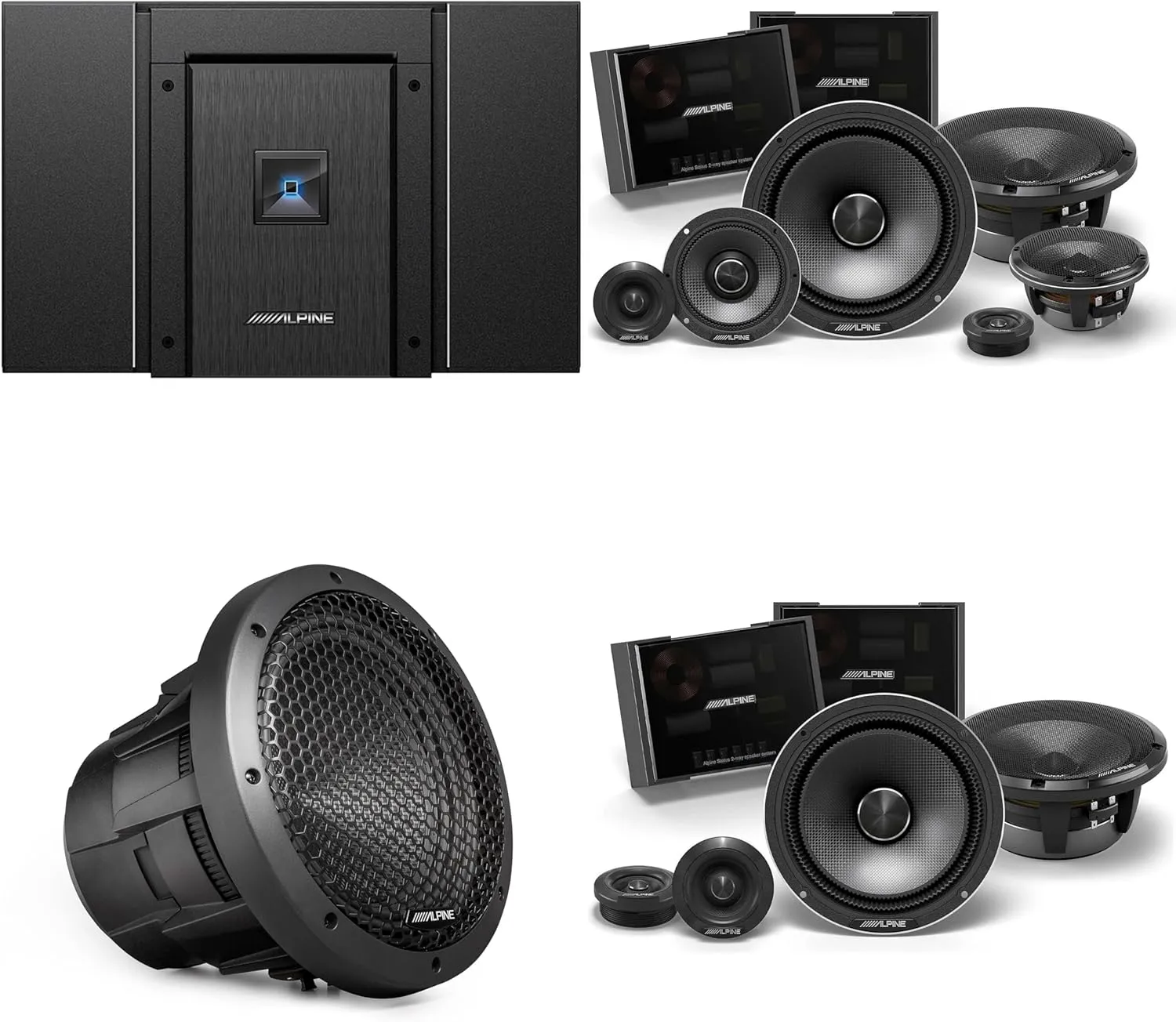 Alpine HDA-V90 Status Hi-Res 5-Ch Amp w/HDZ-653S 6.5" Slim 3-Way, HDZ-65CS 6.5" & HDZ-W10 10" Sub Upgrade Bundle