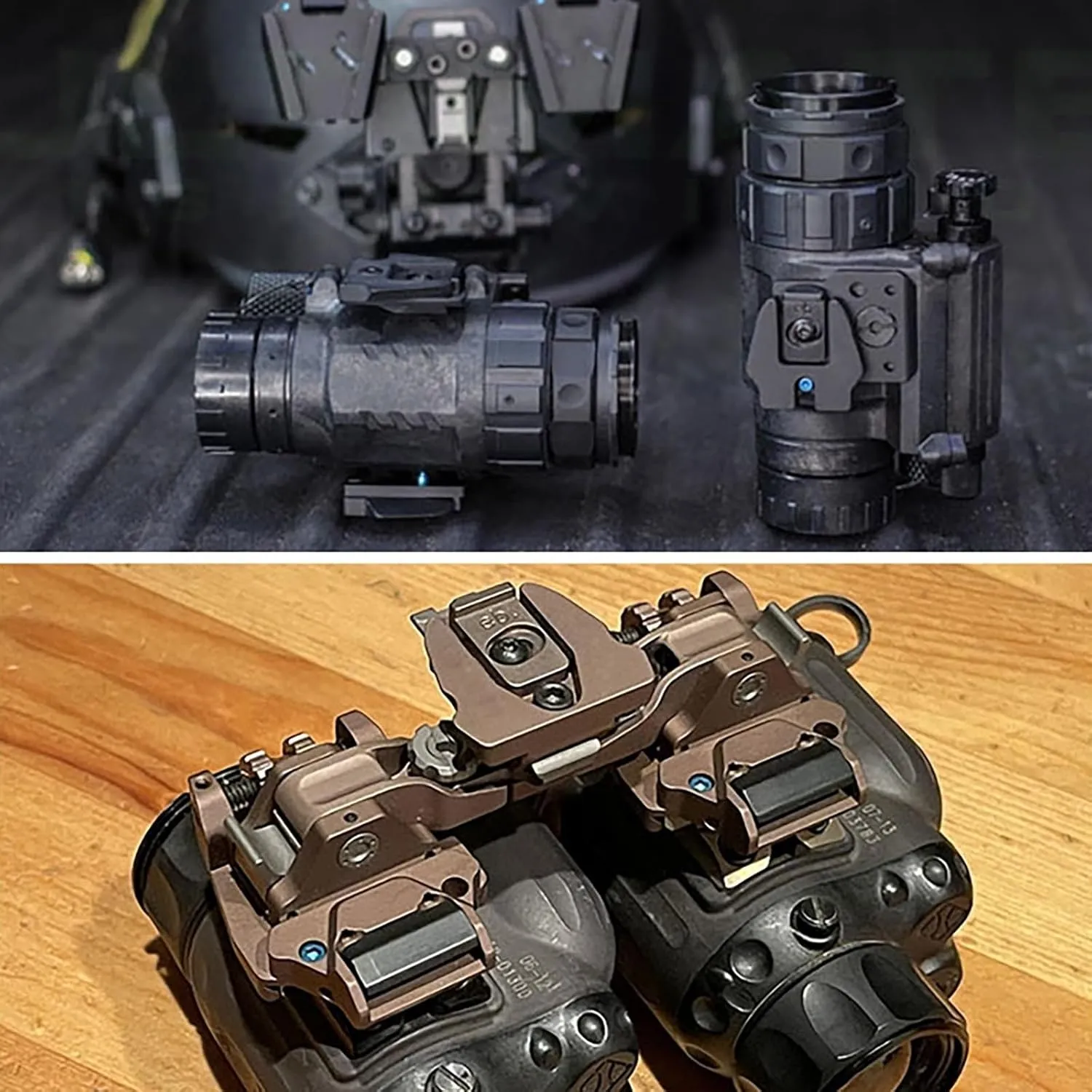 Aluminum Alloy Binocular Bridge Folding Arm Mount Bracket for PVS14 Dual Night Vision Mount PVS-14 Light Weight Dual Tube Mounting System IC AN/PVS-14LW - Fully CNC-Controlled Aluminum Alloy