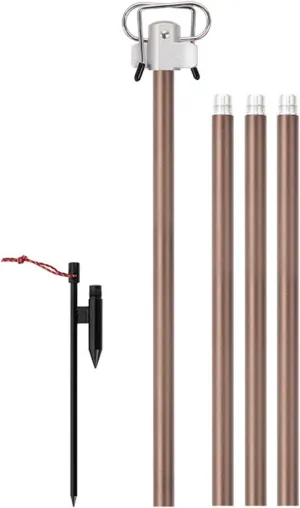 Aluminum Camping Lamp Stand Outdoor Lamp Rod Post Hanging Tent Light Holder Rack Light Hook Stand for Camping Traveling