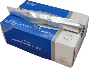 Aluminum Foil Sheets, 500 Count – 9" x 10.75" Pre-Cut Pop-Up Dispenser for Food Wrap, Sandwich Wrap, Hair Foils, Food Storage, Baking, Catering, Restaurant, Salon Use