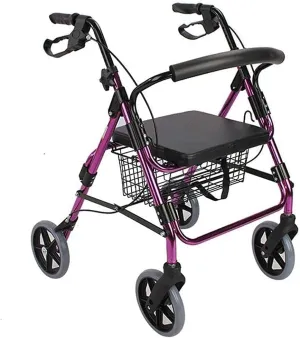Aluminum Mobility Walking Aid 丨Lightweight Folding Walking Frame 丨Double Brake with Seat and Bag丨 Height Adjustable Elderly Elderly Lofty Ambition