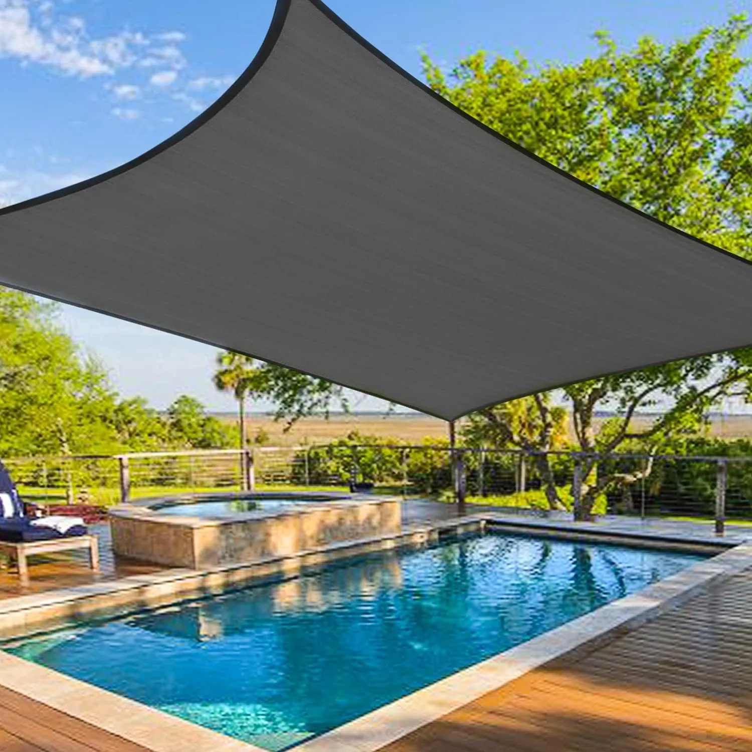Amagenix 20' X 30' Curved Rectangle Sun Shade Sails Canopy, Dark Grey Outdoor Shade Canopy 95% UV Block Breathable Canopy for Outdoor Patio Garden Backyard (We Make Custom Size)