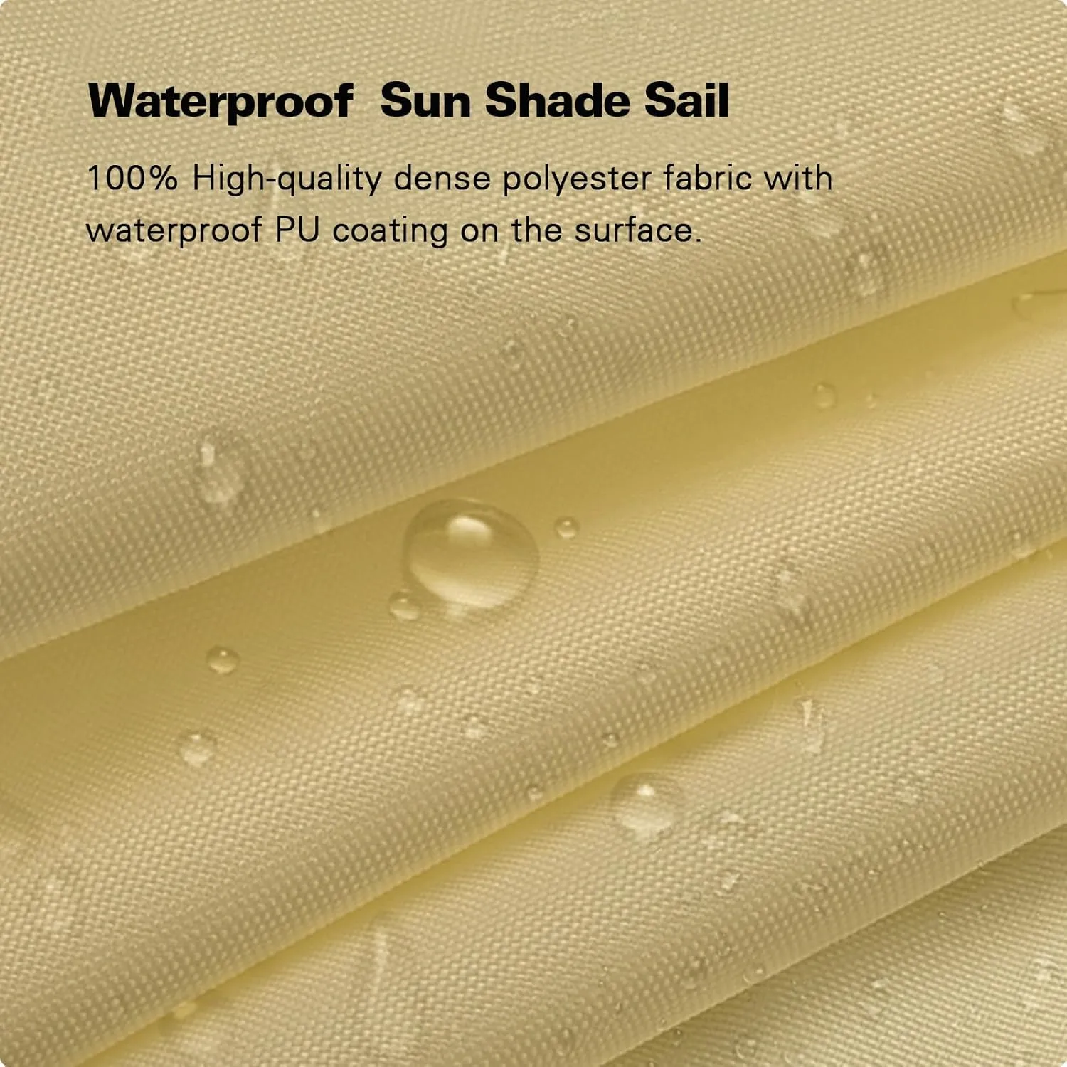 Amagenix Waterproof Sun Shade Sail 16'X16'X16' Sand Shade Canopy Curved Edge 95% UV Blocking Awning Shelter for Outdoor Patio Backyard Garden Activities,Customized