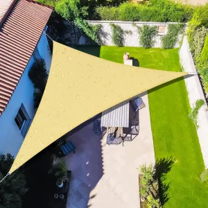 Amagenix Waterproof Sun Shade Sail 16'X16'X16' Sand Shade Canopy Curved Edge 95% UV Blocking Awning Shelter for Outdoor Patio Backyard Garden Activities,Customized