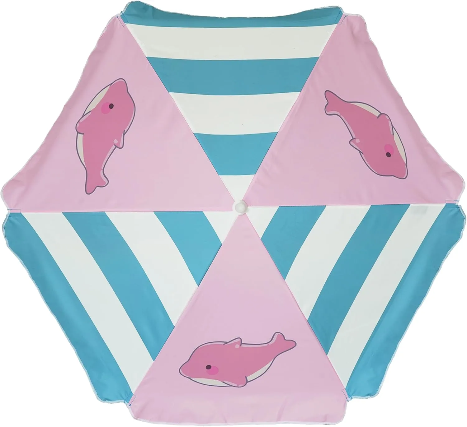 AMMSUN 5ft Seaside Umbrella for Sand Box Water Table - Kids Durable Umbrellas for children Picnic Beach Camping Garden Outdoor Play Shade Pink Dolphin