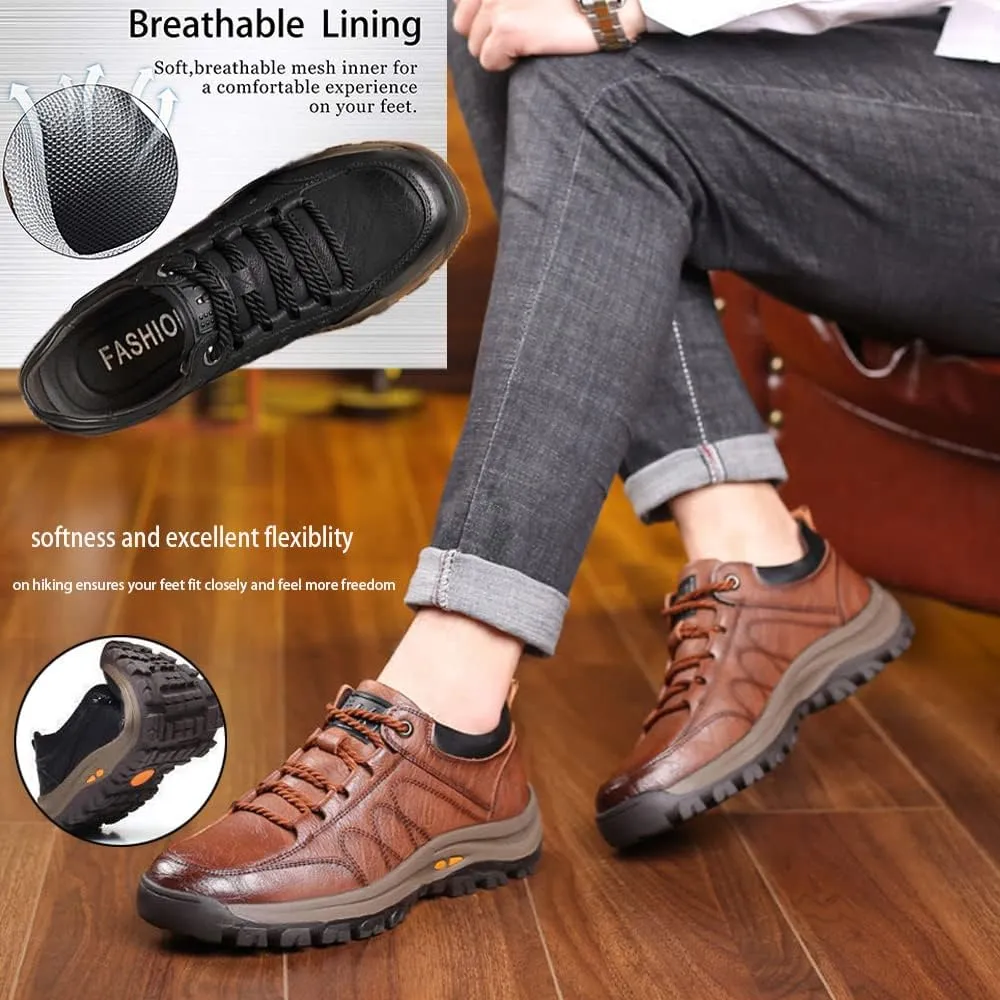 AngryMonkey Men Hiking Shoes Arch Support Anti-Fatigue Anti Slip Shock-Absorbing Outdoor Snow Warm Running Boots,Large Sizes 6 to 13