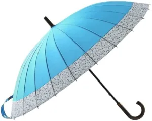ANIIC Umbrella Windproof Large Golf Umbrella Hook Handle Stick Umbrella Portable Cherry Blossoms Oversize Canopy Umbrella for Rain and Sun (Color : Blue, Size : 98cm)