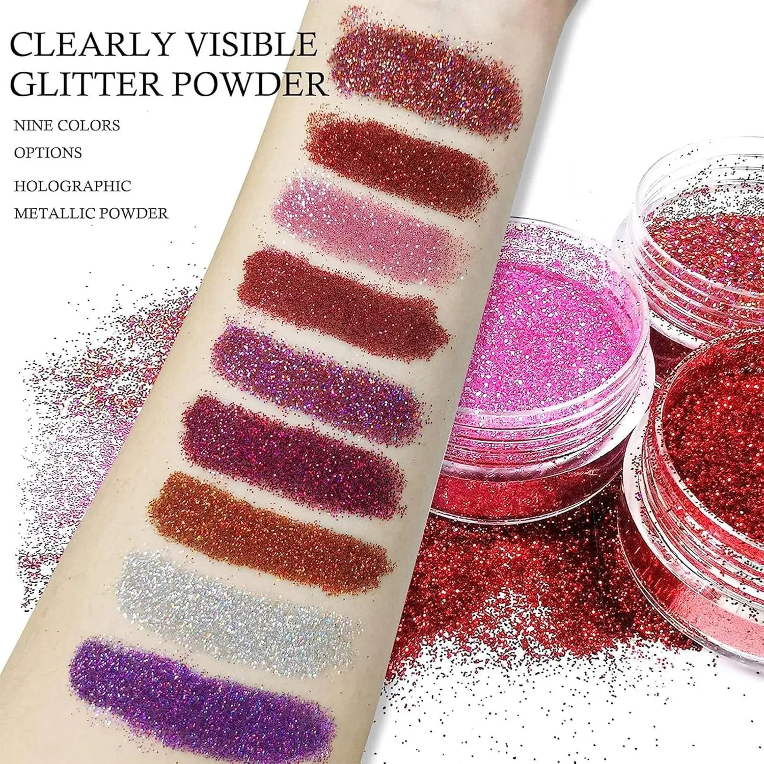 Animakeup Kawaii Kisses Glitter Lip Kit 4 Colors - Blueberry Pie, Metallic & Shiny Diamond Finish with Lip Primer & Brush