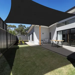 Ankuka Waterproof Sun Shade Sails Canopy Awning Shelter, UV Blockage Backyard Patio Garden Carport(13'x16.5', Black)
