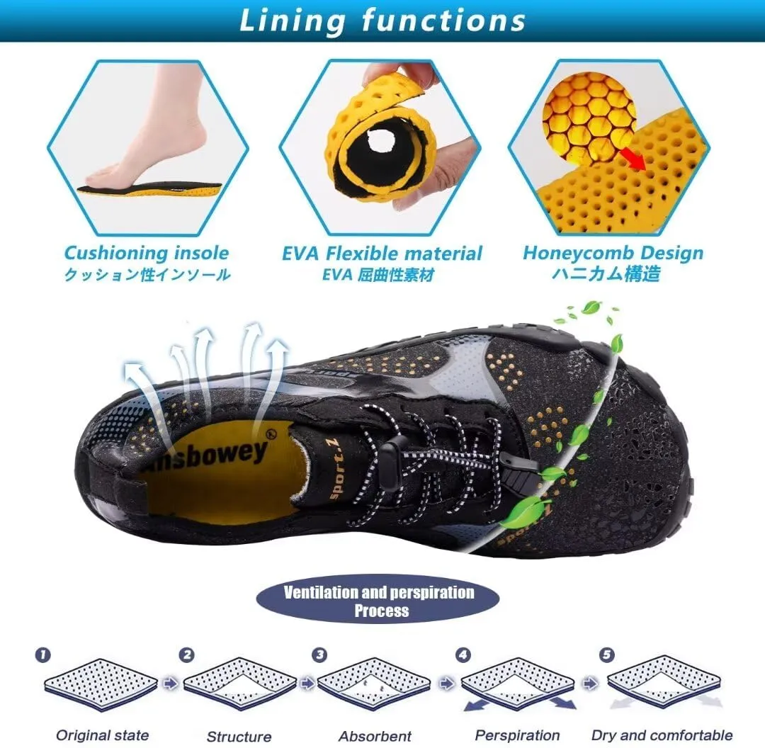 Ansbowey Water Shoes Mens Womens Quick-Dry Lightweight Barefoot Athletic Shoes for Beach Walking, Stream Trekking, Swimming Pool, Snorkeling, Driving, Jogging, Boating
