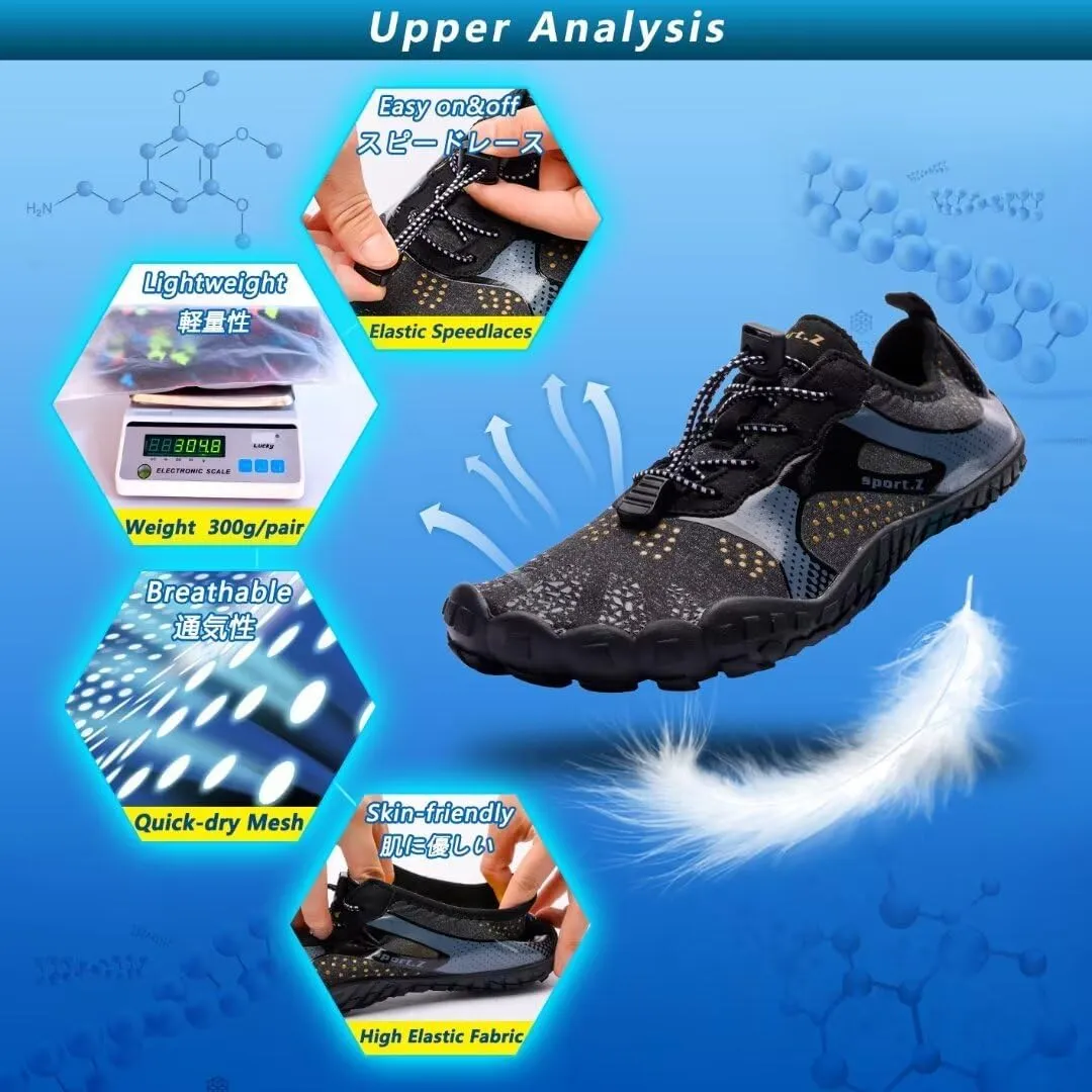 Ansbowey Water Shoes Mens Womens Quick-Dry Lightweight Barefoot Athletic Shoes for Beach Walking, Stream Trekking, Swimming Pool, Snorkeling, Driving, Jogging, Boating