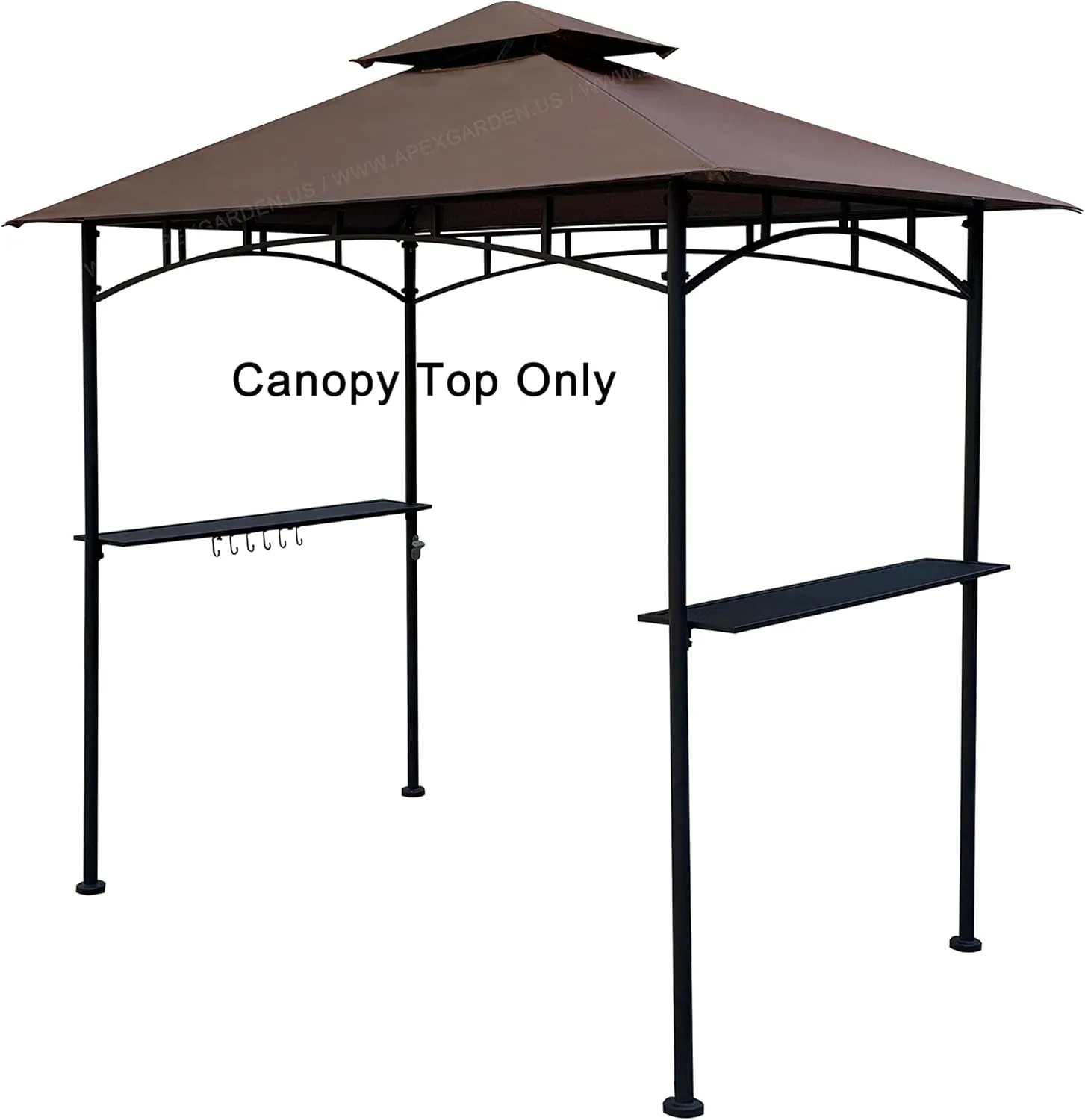 APEX GARDEN Replacement Canopy Top for Model #L-GG034PST, HD Hampton Bay Heathermoore Outdoor Patio 8 ft. x 5 ft. Grill Gazebo (Top Only) (Brown)