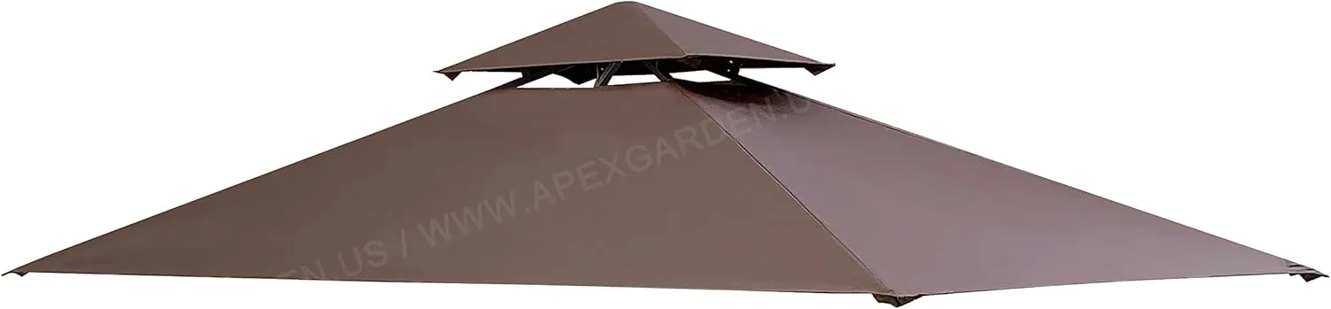 APEX GARDEN Replacement Canopy Top for Model #L-GG034PST, HD Hampton Bay Heathermoore Outdoor Patio 8 ft. x 5 ft. Grill Gazebo (Top Only) (Brown)
