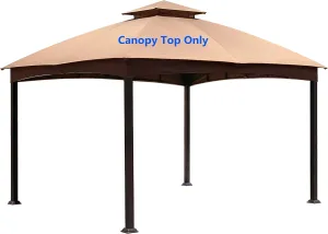 APEX GARDEN Replacement Canopy Top for The Lowe's Allen roth Gazebo Model # TPGAZ2303, TPGAZ2403, TPGAZ2303-ABCD, TPGAZ2403-AC (Light Brown)