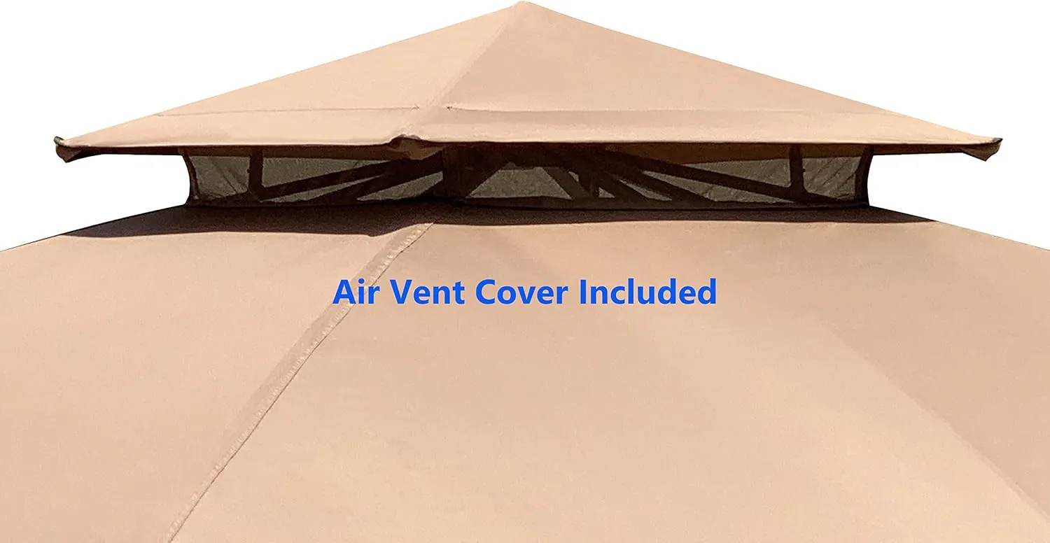APEX GARDEN Replacement Canopy Top for The Lowe's Allen roth Gazebo Model # TPGAZ2303, TPGAZ2403, TPGAZ2303-ABCD, TPGAZ2403-AC (Light Brown)
