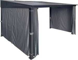 APEX GARDEN Universal 3-Side Privacy Curtain Set for 10' x 12' Awing/Sun Shelter/Gazebo (Dark Grey (3-Side ONLY))