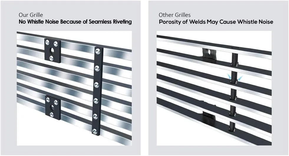 APS Compatible with Chevy Caprice 1986-1990 Main Upper Stainless Steel SS Chrome Billet Front Grill Grille Insert C86004A