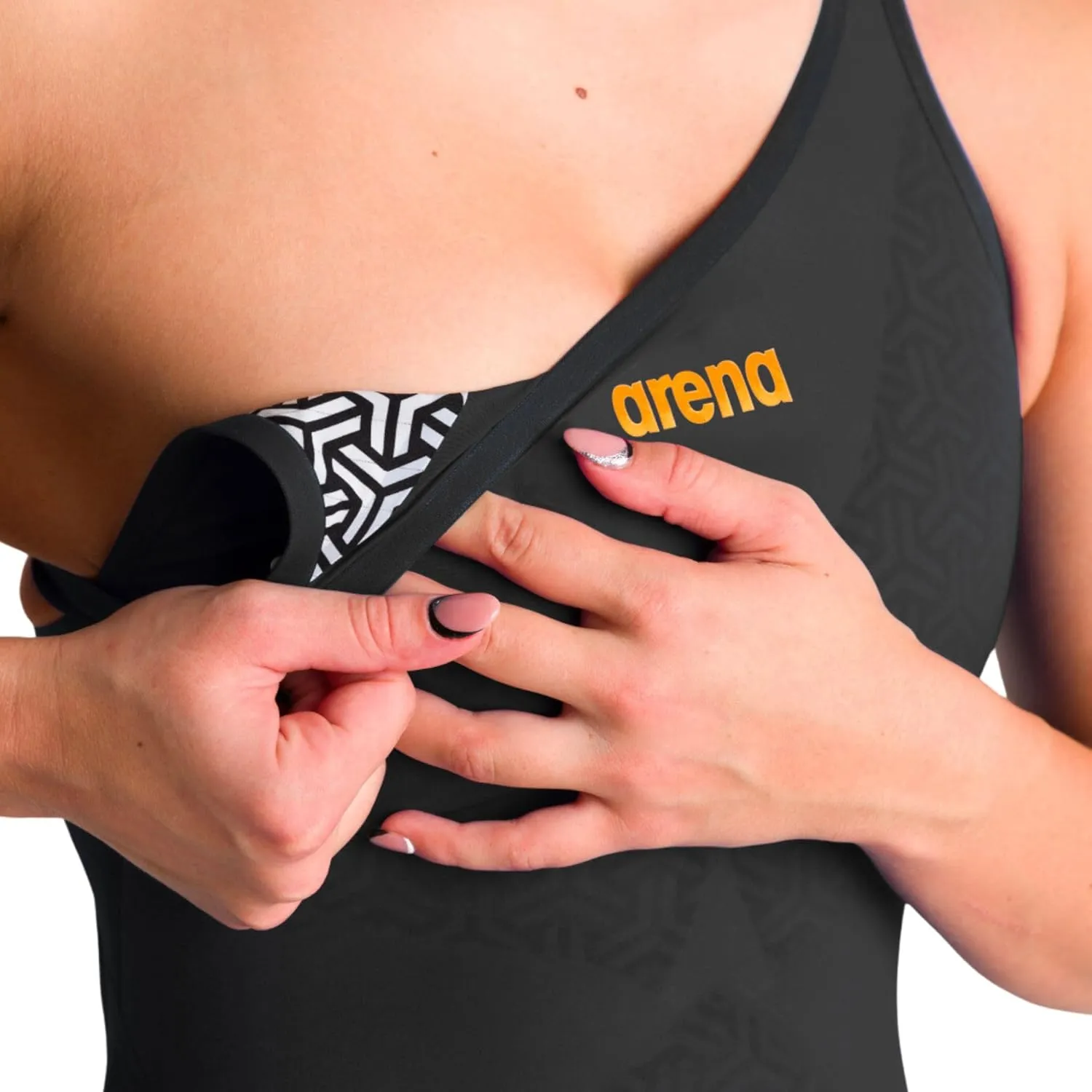 Arena Women's Powerskin Carbon Glide Full Body Short Leg Open Back Swimsuit for Competitive Racing, Practice Kneeskin