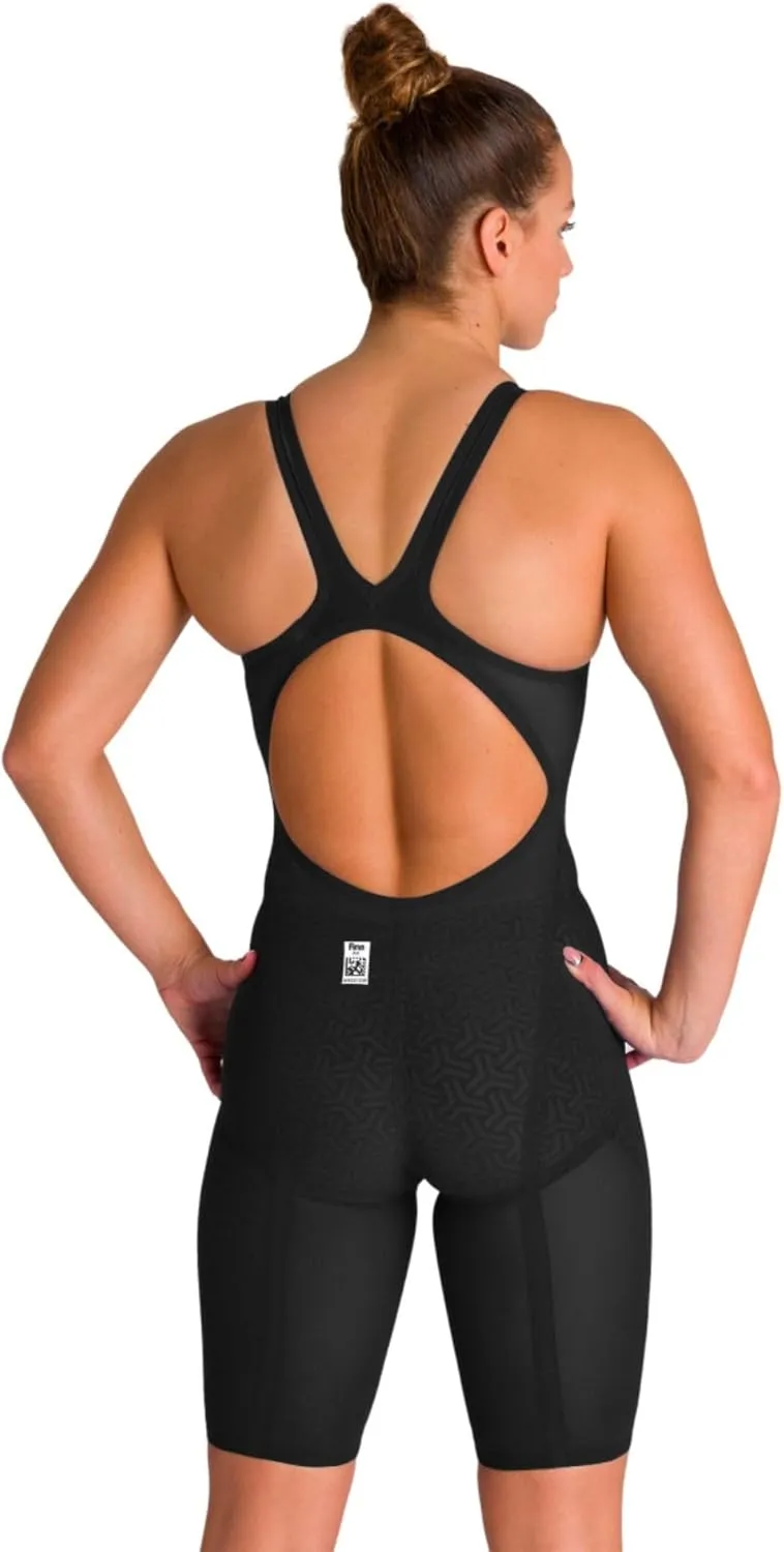 Arena Women's Powerskin Carbon Glide Full Body Short Leg Open Back Swimsuit for Competitive Racing, Practice Kneeskin
